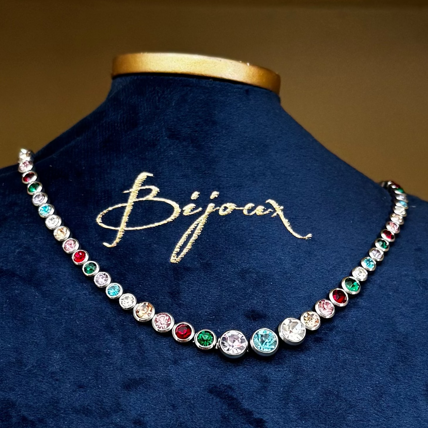 COLLANA GIROCOLLO PIETRE COLORATE